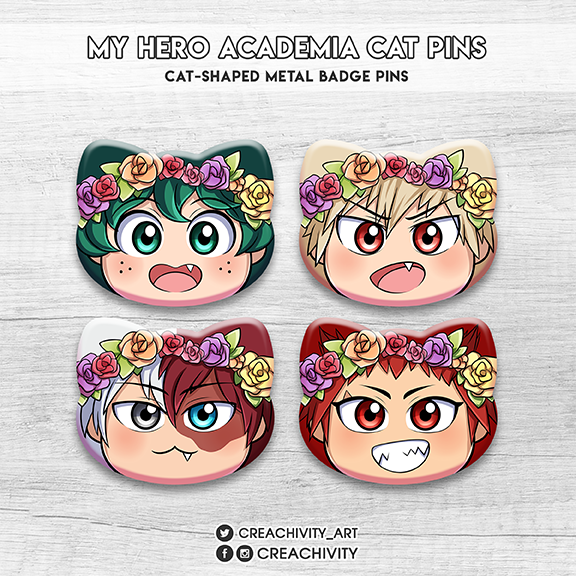 〘ON-HAND〙BOKU NO HERO ACADEMIA CAT-SHAPED PINS