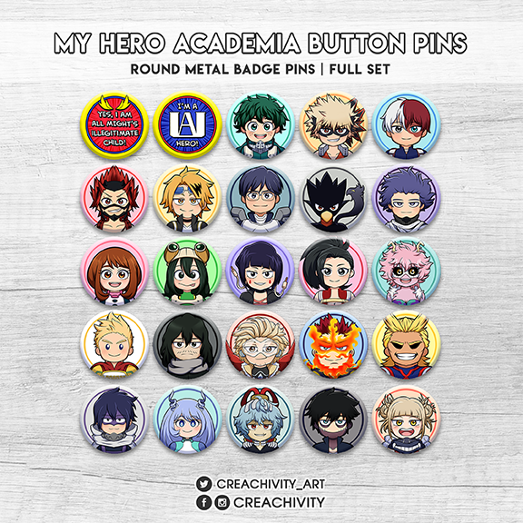 〘ON-HAND〙BOKU NO HERO ACADEMIA BUTTON PINS