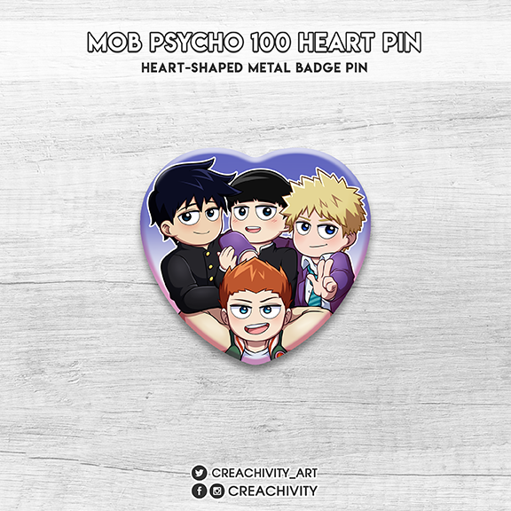 〘ON-HAND〙Mob Psycho 100 Heart-shaped Pin