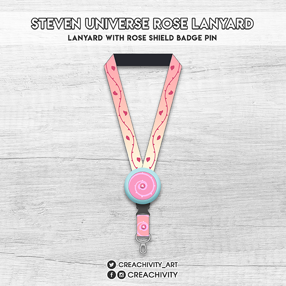〘PRE-ORDER〙Steven Universe Rose Lanyard with Shield Button Pin