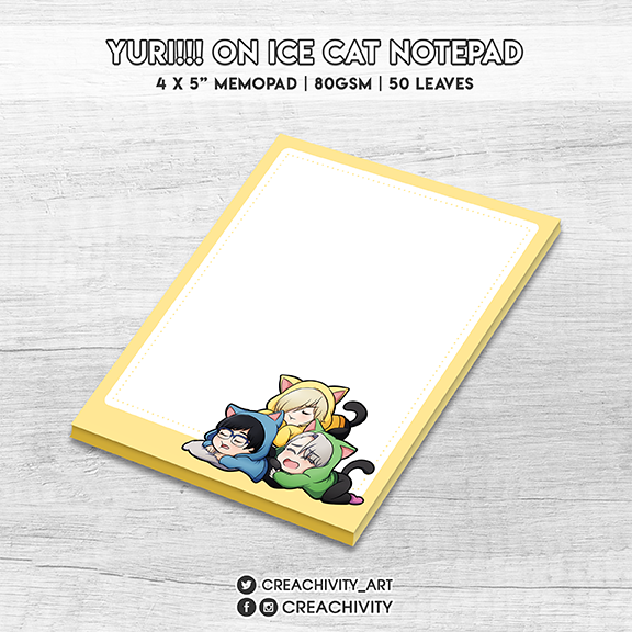 〘ON-HAND〙Yuri!!! On Ice Cat Themed Notepad