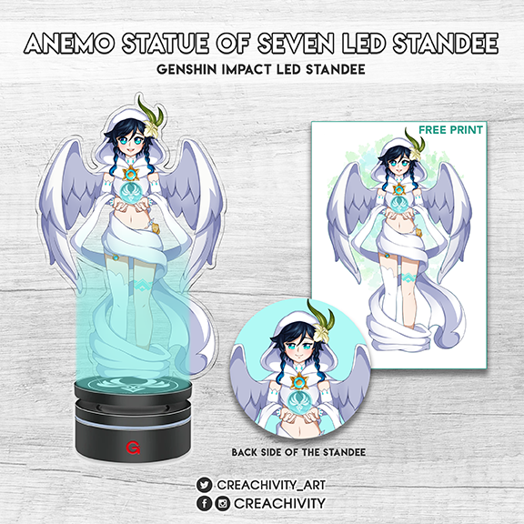 〘SOLD OUT〙GENSHIN IMPACT ANEMO STATUE OF SEVEN LED STANDEE