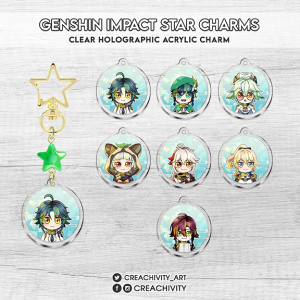 〘ON-HAND〙GENSHIN IMPACT: ANEMO CHARACTER STAR CHARMS / KEYCHAINS