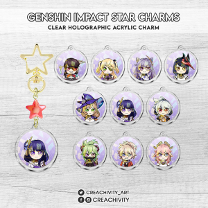 〘ON-HAND〙GENSHIN IMPACT: ELECTRO CHARACTER STAR CHARMS / KEYCHAINS