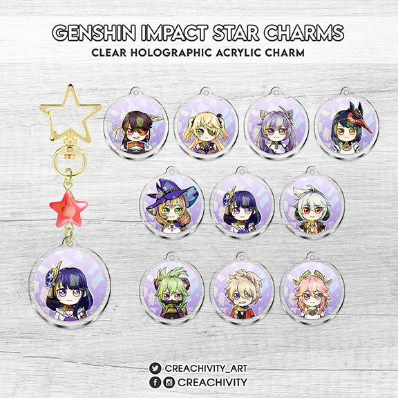 〘ON-HAND〙GENSHIN IMPACT: ELECTRO CHARACTER STAR CHARMS / KEYCHAINS