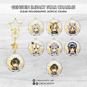 〘ON-HAND〙GENSHIN IMPACT: GEO CHARACTER STAR CHARMS / KEYCHAINS