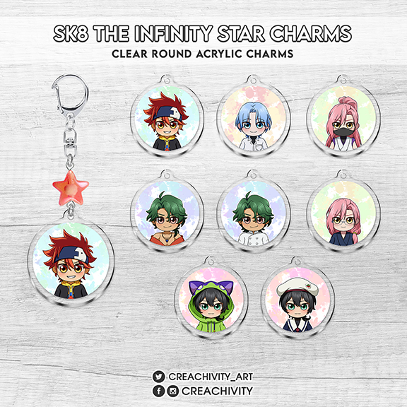 〘ON-HAND〙SK8 THE INFINITY CHARACTER STAR CHARMS / KEYCHAINS