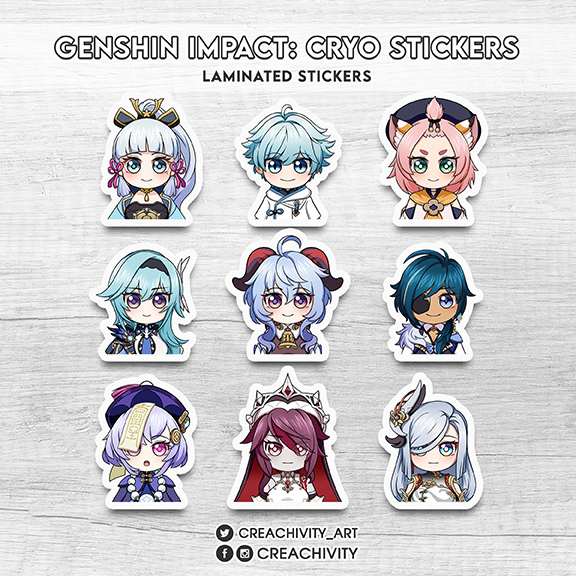 〘ON-HAND〙GENSHIN IMPACT: CRYO CHARACTER STICKERS