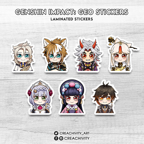 〘ON-HAND〙GENSHIN IMPACT: GEO CHARACTER STICKERS