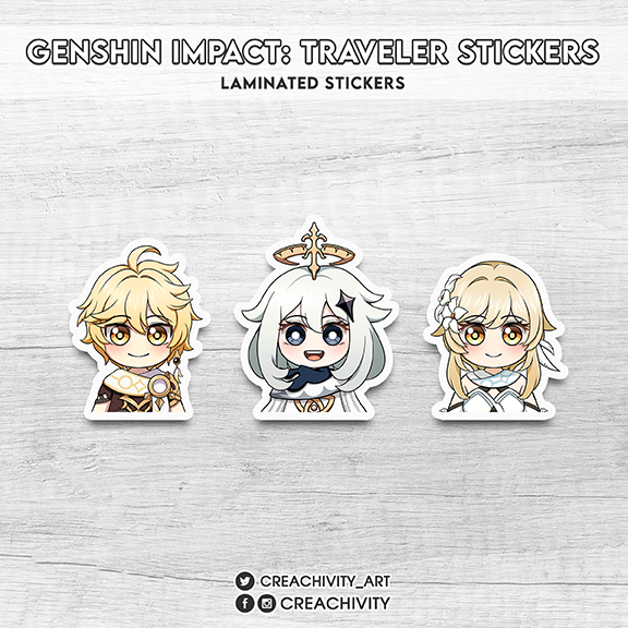 〘ON-HAND〙GENSHIN IMPACT: TRAVELER CHARACTER STICKERS