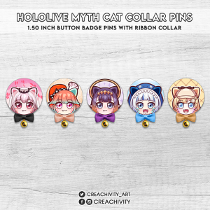 〘ON-HAND〙 HOLOLIVE MYTH CAT COLLAR PINS