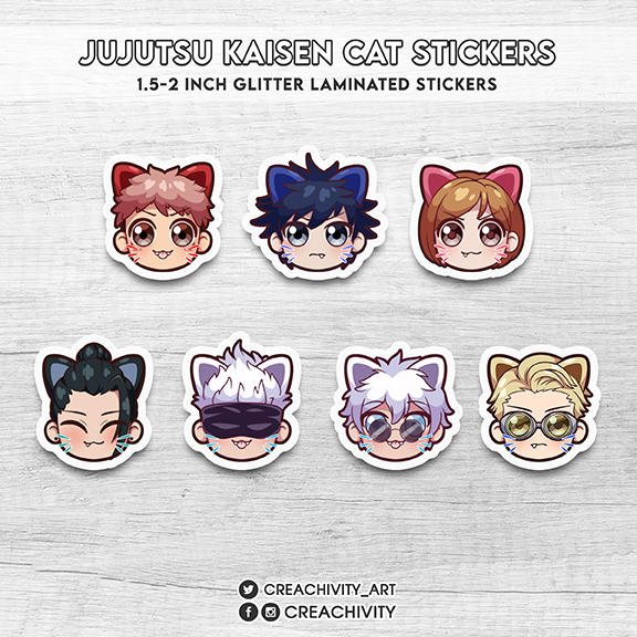 〘ON-HAND〙JUJUTSU KAISEN CAT STICKERS