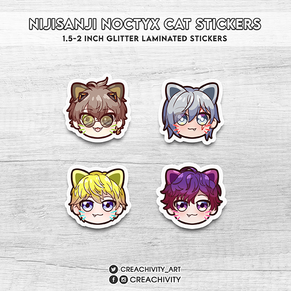 〘ON-HAND〙NIJISANJI NOCTYX CAT STICKERS