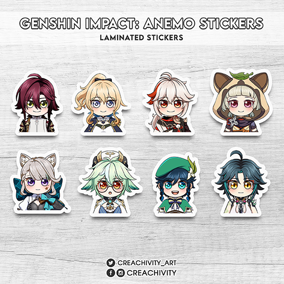 〘ON-HAND〙GENSHIN IMPACT: ANEMO CHARACTER STICKERS