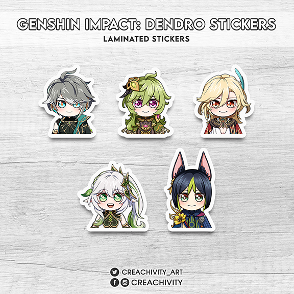 〘ON-HAND〙GENSHIN IMPACT: DENDRO CHARACTER STICKERS