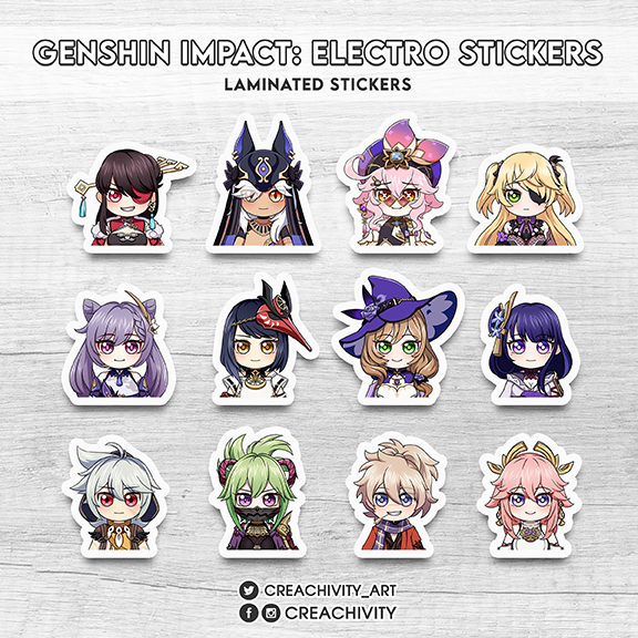〘ON-HAND〙GENSHIN IMPACT: ELECTRO CHARACTER STICKERS
