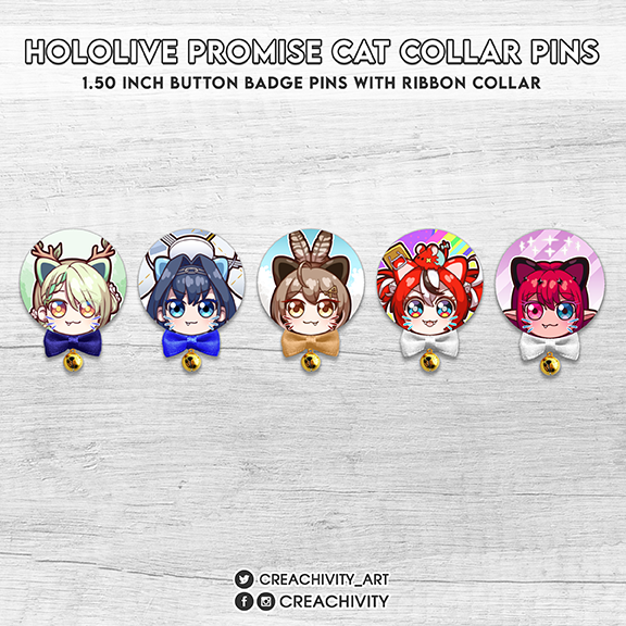 〘ON-HAND〙 HOLOLIVE PROMISE CAT COLLAR PINS