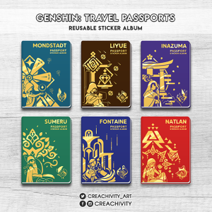 〘ON-HAND〙Genshin Impact: Teyvat Travel Passport Sticker Album
