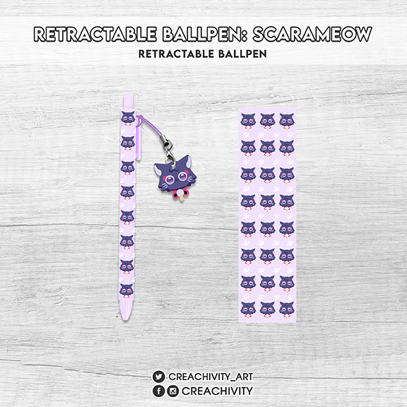〘ON-HAND〙SCARAMEOW RETRACTABLE BALL PEN