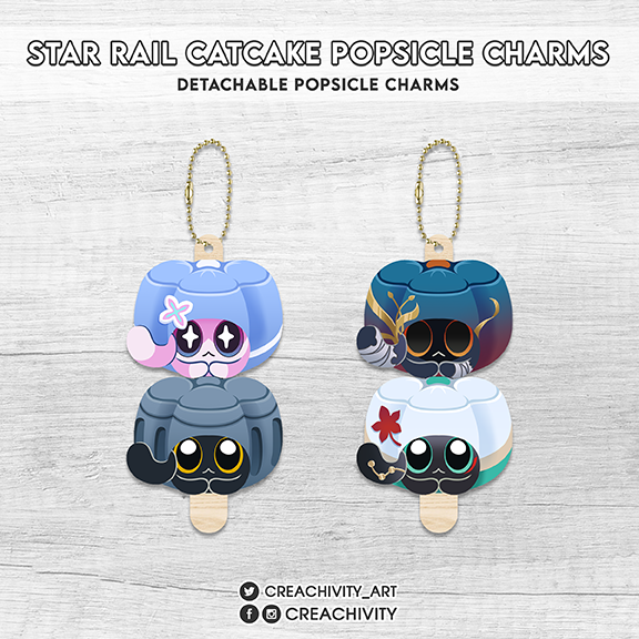 〘PRE-ORDER〙Star Rail Cat Cake Popsicle Charms