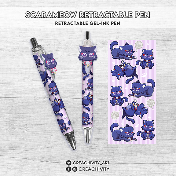 〘ON-HAND〙SCARAMEOW RETRACTABLE GEL-INK PEN