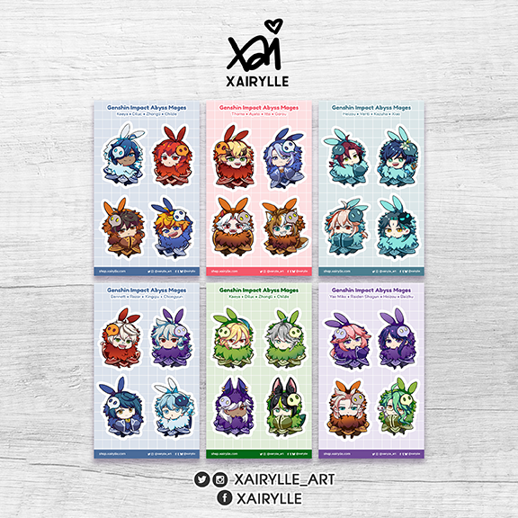 〘ON HAND〙 Genshin Abyss Mage Sticker Sheets by Xairylle