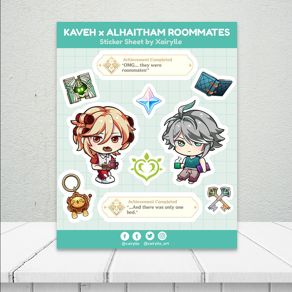 〘ON HAND〙 Genshin Haikaveh Sticker Sheet by Xairylle