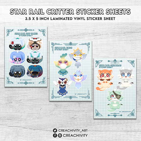 〘ON HAND〙STAR RAIL CRITTER STICKER SHEETS