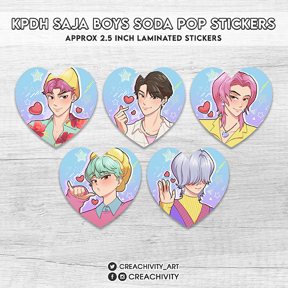 〘ON-HAND〙KPDH SAJA BOYS SODA POP HEART STICKERS