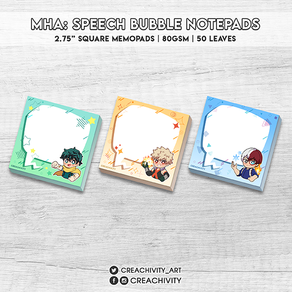 〘ON-HAND〙My Hero Academia Speech Bubble Notepads Version 2